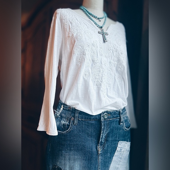 Skirt Maxi  Denim ALL PATCHED DENIM MAXI & BEADED TOP - Picture 12 of 15